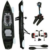 Poyraz Marine Pedallı Avcı Kanosu Profesyonel Fin Pedal Sistemi Yeşil Kano 335X88X34