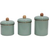 PR Home Soft Green Emaye 3'lü Baharatlık Seti
