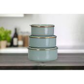 PR Home Soft Green Emaye 3'lü Saklama Seti