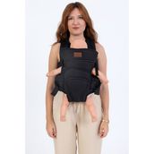 Premium Lüks Bel Destekli Bebek Kanguru - Ergonomi, Kolay Kullanım ve Modern Tasarım - Siyah