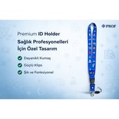 Premium Sağlık Çalışanlarına Özel Mor Renkli Boyun Askı Ipi Yaka Kartı Askılığı Telefon Askı Aparatlı Dayanıklı Kumaş Güçlü Klips - Mavi