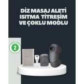 PremiumPort Isitmalı Titreşimli Diz Masaj Cihazı 3D Rezonans Teknolojili - Antrasit