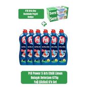 Pril Power 5 Limon Etkili Sıvı Bulaşık Deterjanı 675 g x 6’lı Set + Sera Buzdolabı Poşeti Hediye