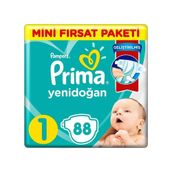 Prima Aktif Bebek No:1 Yenidoğan 88 Adet Bebek Bezi