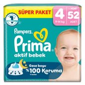 Prima Aktif Bebek No:4 Maxi 104 Adet Bebek Bezi