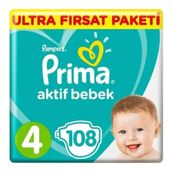 Prima Aktif Bebek No:4 Maxi 108 Adet Bebek Bezi