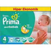 Prima Aktif Bebek No:4 Maxi 74 Adet Bebek Bezi
