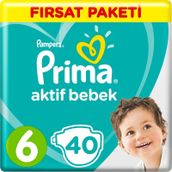 Prima Aktif Bebek No:6 XLarge 40 Adet Bebek Bezi