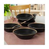 Prime Mat Siyah File Hitit Yemek Tabağı 18 cm 6 Adet - 956 - 0,5 L