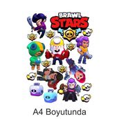 Printiks Brawl Star Karakter Ve Logosu A4 Yenilebilir Süsü Pasta Kurabiye Şeker Hamuru Kağıt Baskısı