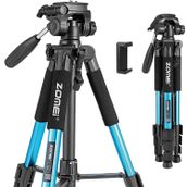 Profesyonel Zomei Q111 Taşınabilir 5Kg Taşıma Kapasiteli 139,7cm Alüminyum Tripod Mavi