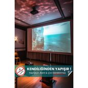 Projeksiyon Perdesi, Ev Sineması, Yapıştırıcı Gerektirmeyen, Duvar Projeksiyon Perdesi - 150x220