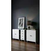 Projemob Miramob 4 Kapaklı 4 Çekmeceli Ve 4 Bölmeli Modern Dev Konsol Şifonyer 195 Cm Antrasit Beyaz
