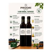 Proori Yıllanmış Yaban Mersini Sirkesi Doğal Fermente Canlı Sirke 500 ml 2'li Paket