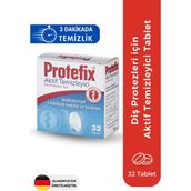 Protefix Diş Protezleri İçin 32 Tablet Ferahlatıcı Temizleyici Aromasız ve Antibakteriyel