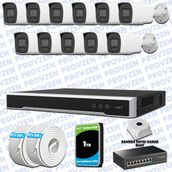 Provzen Hikvision 11 IP Kameralı Colorvu Hibrit Güvenlik Kamerası