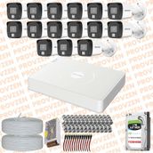 Provzen Hikvision 15 Kameralı Colorvu Hibrit Güvenlik Kamerası