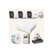 Provzen Hikvision 3 IP Kameralı Colorvu Hibrit Güvenlik Kamerası