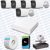 Provzen Hikvision 5 IP Kameralı Colorvu Hibrit Güvenlik Kamerası
