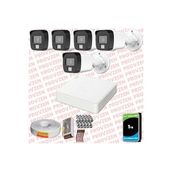 Provzen Hikvision 5 Kameralı Colorvu Hibrit Güvenlik Kamerası