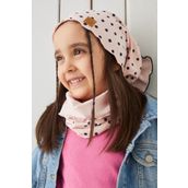 Pudra Siyah Cocuk Bebek Sapka Bere Yumusak 100 Pamuklu Penye Elıt Seri