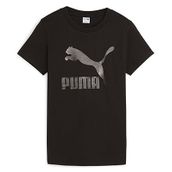 Puma 62559701 Classics Shiny Logo Siyah Günlük Stil Kadın T-Shirt