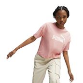 Puma Essentials Logo Cropped Pembe Kadın Kısa Kollu T-Shirt