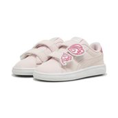 PUMA Smash 3.0 Bfly V Inf kız bebek spor ayakkabısı, Frosty Pink Strawberry Burst White Silver, 23 EU