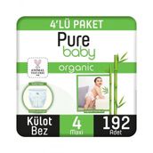 Pure Baby Organic Bambu Özlü No:4 Maxi 192 Adet Külot Bebek Bezi