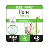Pure Baby Organic Bambu Özlü No:4 Maxi 48 Adet Külot Bebek Bezi