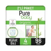 Pure Baby Organic Bambu Özlü No:4 Maxi 96 Adet Külot Bebek Bezi