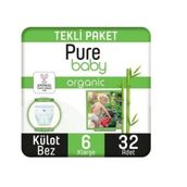 Pure Baby Organic Bambu Özlü No:6 XLarge 32 Adet Külot Bebek Bezi