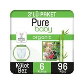 Pure Baby Organic Bambu Özlü No:6 XLarge 96 Adet Külot Bebek Bezi