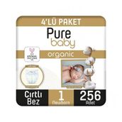 Pure Baby Organic No:1 Yenidoğan 256 Adet Bebek Bezi