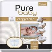 Pure Baby Organic No:1 Yenidoğan Pamuklu Cırtlı Bebek Bezi
