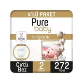 Pure Baby Organic No:2 Mini 272 Adet Bebek Bezi