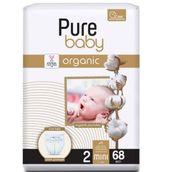 Pure Baby Organic No:2 Mini 68 Adet Bebek Bezi