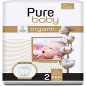 Pure Baby Organic No:2 Mini Pamuklu Cırtlı Bebek Bezi