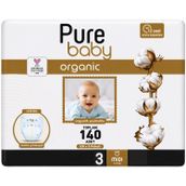 Pure Baby Organic No:3 Midi 140 Adet Bebek Bezi