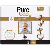 Pure Baby Organic No:3 Midi 84 Adet Bebek Bezi