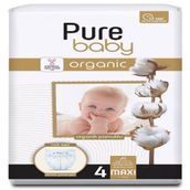 Pure Baby Organic No:4 Maxi Pamuklu Cırtlı Bebek Bezi