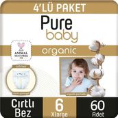Pure Baby Organic No:6 XLarge 60 Adet Bebek Bezi