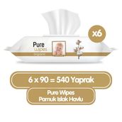 Pure Wipes 90x6 540 Yaprak Organik Islak Havlu Mendil