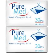 PureMed 60x90cm 60 Adet Tekstil Yüzeyli Hasta Altı Bezi Serme Yatak Koruyucu