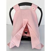 Puro Cotone Açık Pembe Puset Örtüsü ve Minderi