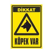 Pvc Dikkat Köpek Var Uyarı Levhası