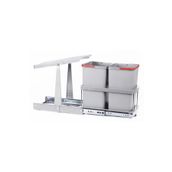 Pyramith P9152 12+12 lt Gri Teleskopik Raylı Çöp Kovası