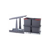 Pyramith P9153 12+12 lt Antrasit Teleskopik Raylı Çöp Kovası
