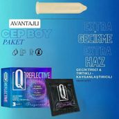 Q Liquids Geciktiricili Tırtıklı Prezervatif 3’Lü – Uzun Süreli Deneyim, Yoğun His ve Güvenli Koruma - Q Reflective - 3 adet