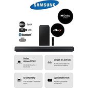 Q-Symphony, Maksimum Akustik Etki Q Serisi Dolby Atmos ve Dts:x Özellikli 360WAAT Premium Soundbar - Siyah